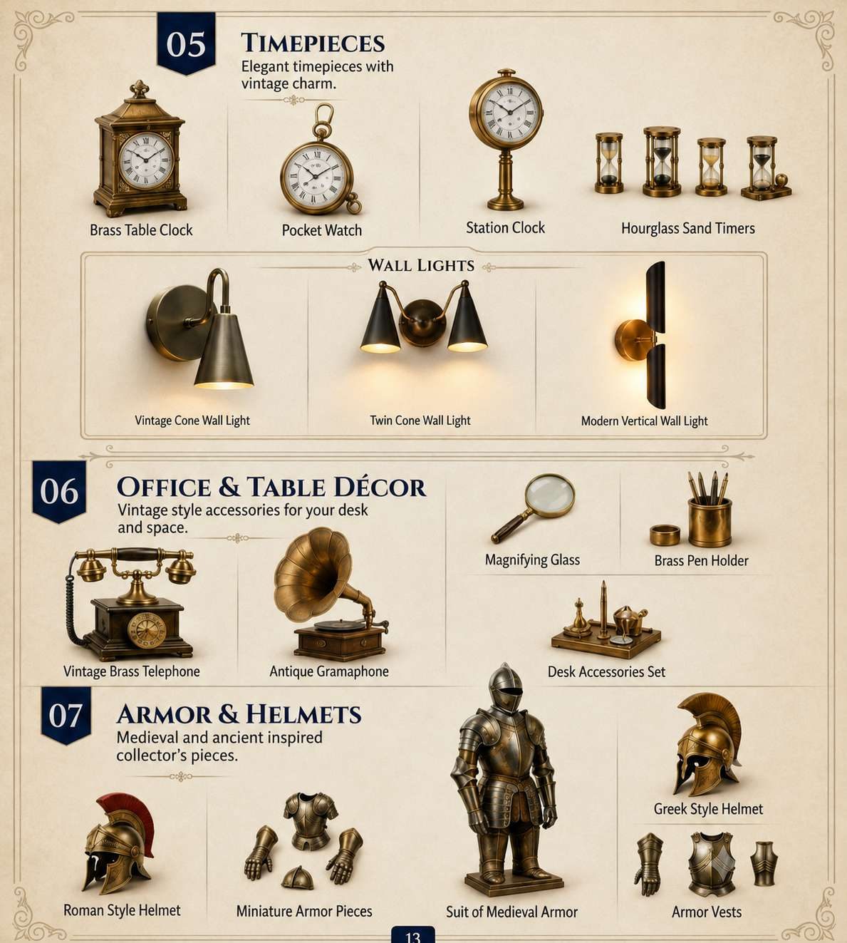 Faina Enterprises catalogue page 4 — Timepieces · Office · Armor