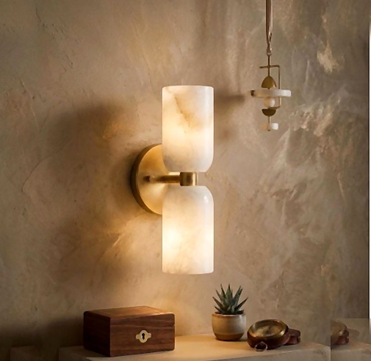 Double Shade Marble Wall Light — Faina Enterprises