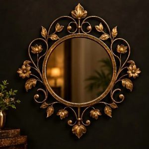 Floral Iron Wall Mirror
