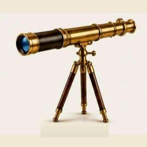 Brass Telescope on Wooden Tripod Stand