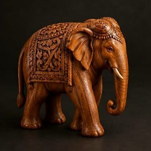 Carved Wooden Elephant Statue